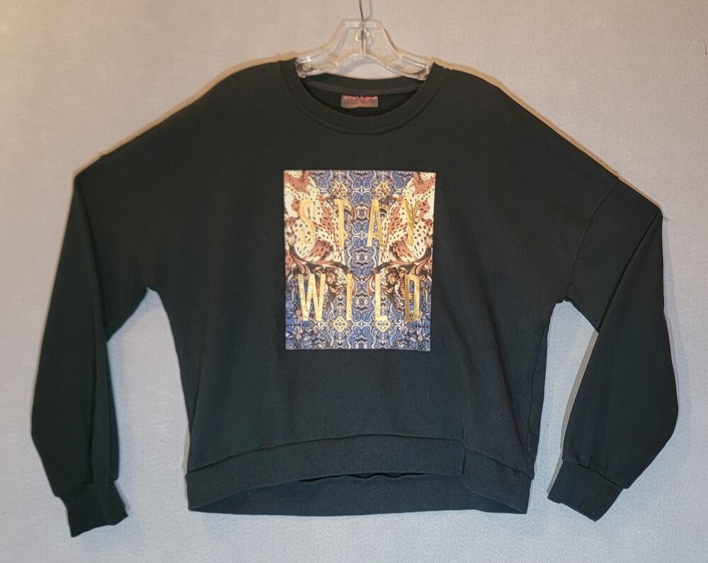 Betsey Johnson Performance Stay Wild Leopard Graphic Sweatshirt XL